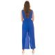 Salopeta dama eleganta evazata, plisata, albastra, petrecuta, Shanya Salopeta dama eleganta evazata, plisata, albastra, petrecuta, Shanya 7 - jojofashion.ro