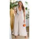 Salopeta dama eleganta evazata, plisata, bej, petrecuta, Shanya Salopeta dama eleganta evazata, plisata, bej, petrecuta, Shanya 2 - jojofashion.ro