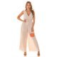 Salopeta dama eleganta evazata, plisata, bej, petrecuta, Shanya Salopeta dama eleganta evazata, plisata, bej, petrecuta, Shanya 4 - jojofashion.ro