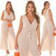 Salopeta dama eleganta evazata, plisata, bej, petrecuta, Shanya Salopeta dama eleganta evazata, plisata, bej, petrecuta, Shanya 7 - jojofashion.ro