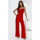 Salopeta eleganta, evazata, rosie, cu spatele gol, Lajla Salopeta eleganta, evazata, rosie, cu spatele gol, Lajla 2 - jojofashion.ro