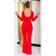 Salopeta dama eleganta, evazata, rosie, din nylon, Nikola Salopeta dama eleganta, evazata, rosie, din nylon, Nikola 3 - jojofashion.ro