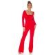 Salopeta dama eleganta, evazata, rosie, din nylon, Nikola Salopeta dama eleganta, evazata, rosie, din nylon, Nikola 5 - jojofashion.ro