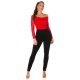 Salopeta eleganta neagra cu dantela rosie Tamia 4 - jojofashion.ro