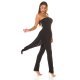 Salopeta eleganta, neagra, cu peplum si umeri goi, asimetrica, Justyne 4 - jojofashion.ro