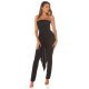 Salopeta eleganta, neagra, cu peplum si umeri goi, asimetrica, Justyne 7 - jojofashion.ro