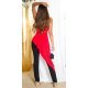 Salopeta eleganta, rosie, cu peplum si umeri goi, asimetrica, Justyne 3 - jojofashion.ro