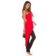 Salopeta eleganta, rosie, cu peplum si umeri goi, asimetrica, Justyne 5 - jojofashion.ro