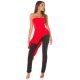 Salopeta eleganta, rosie, cu peplum si umeri goi, asimetrica, Justyne 6 - jojofashion.ro