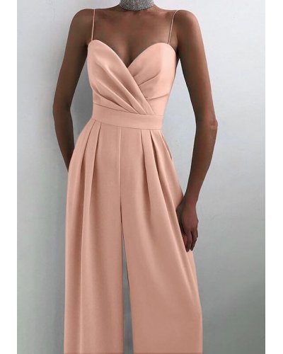 Salopeta dama eleganta roz pal, evazata, Kaya Salopete dama, Salopeta dama eleganta roz pal, evazata, Kaya - jojofashion.ro