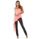 Salopeta eleganta, roz somon, cu peplum si umeri goi, asimetrica, Justyne 4 - jojofashion.ro