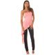 Salopeta eleganta, roz somon, cu peplum si umeri goi, asimetrica, Justyne 6 - jojofashion.ro