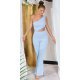 Salopeta dama evazata, baby blue, cu un umar gol, Kinza Salopeta dama evazata, baby blue, cu un umar gol, Kinza 2 - jojofashion.ro