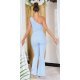 Salopeta dama evazata, baby blue, cu un umar gol, Kinza Salopeta dama evazata, baby blue, cu un umar gol, Kinza 3 - jojofashion.ro
