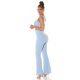 Salopeta dama evazata, baby blue, cu un umar gol, Kinza Salopeta dama evazata, baby blue, cu un umar gol, Kinza 5 - jojofashion.ro