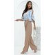 Salopeta dama evazata eleganta, bej, cu print bleu pe bust, Deena Salopeta dama evazata eleganta, bej, cu print bleu pe bust, Deena 3 - jojofashion.ro