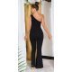 Salopeta dama evazata, neagra, cu un umar gol, Kinza Salopeta dama evazata, neagra, cu un umar gol, Kinza 3 - jojofashion.ro