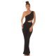 Salopeta dama evazata, neagra, cu un umar gol, Kinza Salopeta dama evazata, neagra, cu un umar gol, Kinza 4 - jojofashion.ro