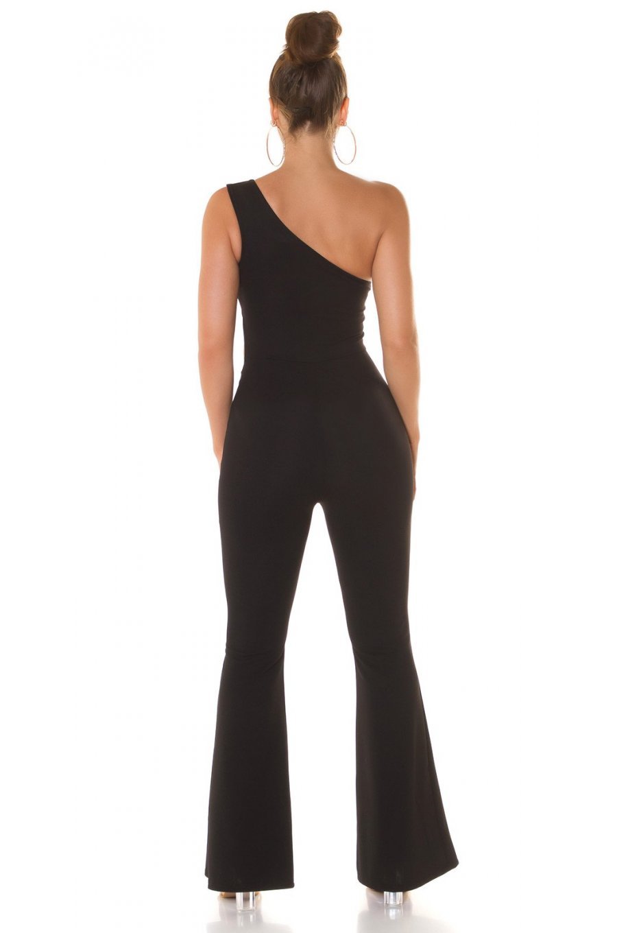 Salopeta dama evazata, neagra, cu un umar gol, Kinza Salopeta dama evazata, neagra, cu un umar gol, Kinza 5 - jojofashion.ro