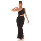 Salopeta dama evazata, neagra, cu un umar gol, Kinza Salopeta dama evazata, neagra, cu un umar gol, Kinza 7 - jojofashion.ro