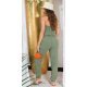 Salopeta dama kaki, cu umerii goi, bandeau, Lorette Salopeta dama kaki, cu umerii goi, bandeau, Lorette 3 - jojofashion.ro