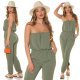 Salopeta dama kaki, cu umerii goi, bandeau, Lorette Salopeta dama kaki, cu umerii goi, bandeau, Lorette 7 - jojofashion.ro