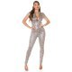 Salopeta leopard print wetlook catsuit Nazli 2 - jojofashion.ro