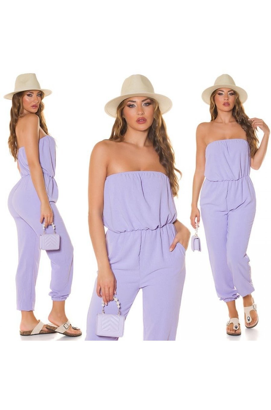 Salopeta lila, cu umerii goi, bandeau, Lorette Salopeta lila, cu umerii goi, bandeau, Lorette 6 - jojofashion.ro