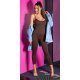 Salopeta mulata, maro, din nylon, Rebecka 2 - jojofashion.ro