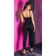 Salopeta dama mulata, neagra, din nylon, Rebecka 3 - jojofashion.ro