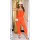 Salopeta dama orange, cu umerii goi, bandeau, Lorette 2 - jojofashion.ro