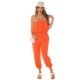 Salopeta dama orange, cu umerii goi, bandeau, Lorette 4 - jojofashion.ro
