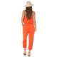 Salopeta dama orange, cu umerii goi, bandeau, Lorette 6 - jojofashion.ro