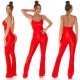 Salopeta dama rosie, mulata, cu spatele gol, Joliena 7 - jojofashion.ro