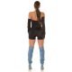 Salopeta scurta, neagra, mulata, cu manusi si umerii goi, Divinne Salopeta scurta, neagra, mulata, cu manusi si umerii goi, Divinne 7 - jojofashion.ro