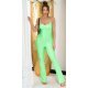 Salopeta verde neon, mulata, cu spatele gol, Joliena Salopeta verde neon, mulata, cu spatele gol, Joliena 2 - jojofashion.ro