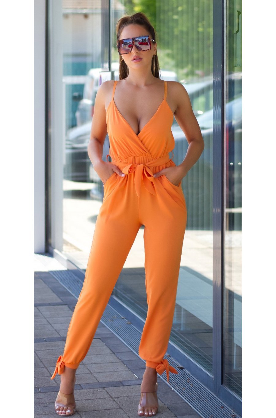 Salopeta eleganta suprapusa orange Sierra Salopeta eleganta suprapusa orange Sierra 1 - jojofashion.ro