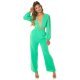 Salopeta eleganta evazata verde de vara Lazza 2 - jojofashion.ro