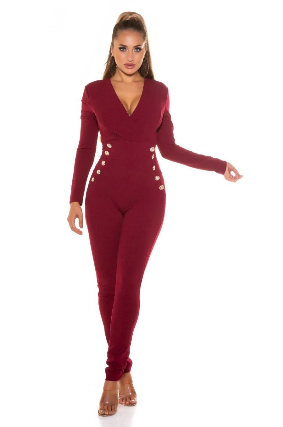 Salopeta dama eleganta burgundy, mulata Axena 1 - jojofashion.ro