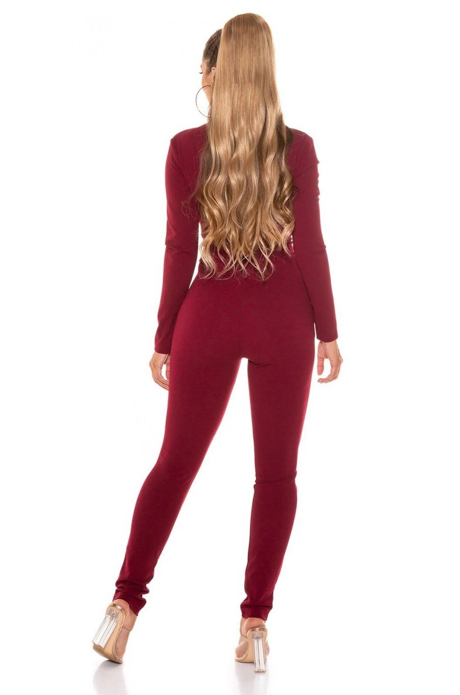 Salopeta dama eleganta burgundy, mulata Axena 3 - jojofashion.ro