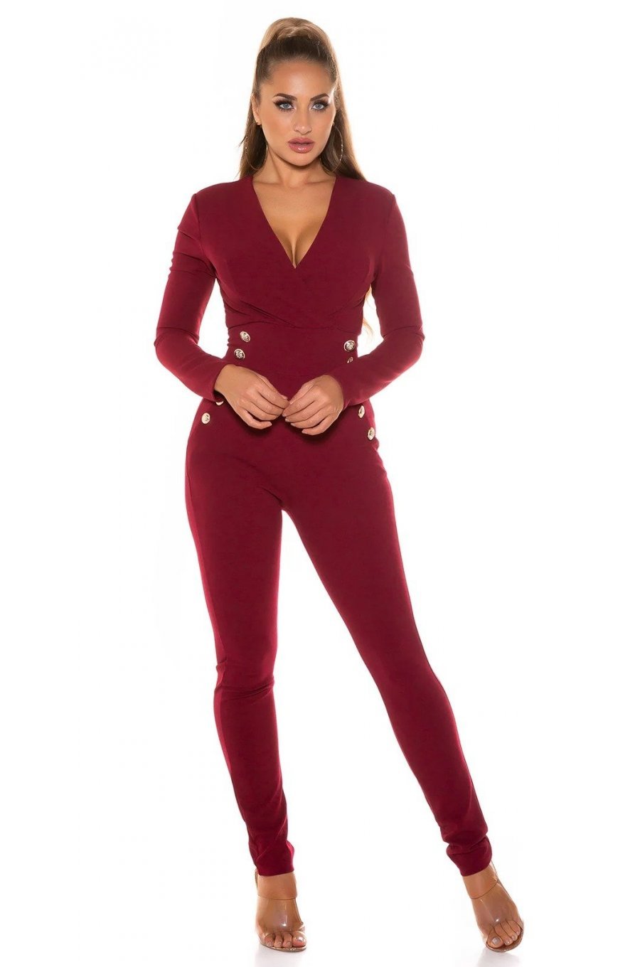 Salopeta dama eleganta burgundy, mulata Axena 4 - jojofashion.ro