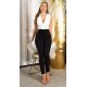 Salopeta eleganta dama office petrecuta alb cu negru Lizette Salopeta eleganta dama office petrecuta alb cu negru Lizette 4 - jojofashion.ro