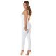 Salopeta de dama eleganta alba, conica, cu umerii goi Klotilde 3 - jojofashion.ro