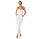 Salopeta de dama eleganta alba, conica, cu umerii goi Klotilde 4 - jojofashion.ro