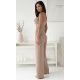 Salopeta eleganta de dama, evazata, bej, cu spatele gol, Lajla Salopeta eleganta de dama, evazata, bej, cu spatele gol, Lajla 3 - jojofashion.ro