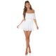 Salopeta eleganta scurta alba cu volan Catrin Salopeta eleganta scurta alba cu volan Catrin 2 - jojofashion.ro