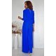 Salopeta eleganta, evazata, albastra, cu maneca trei sferturi, KatrinW Salopeta eleganta, evazata, albastra, cu maneca trei sferturi, KatrinW 3 - jojofashion.ro