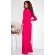 Salopeta eleganta, evazata, corai, cu maneca trei sferturi, KatrinW Salopeta eleganta, evazata, corai, cu maneca trei sferturi, KatrinW 3 - jojofashion.ro
