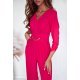 Salopeta eleganta, evazata, corai, cu maneca trei sferturi, KatrinW Salopeta eleganta, evazata, corai, cu maneca trei sferturi, KatrinW 4 - jojofashion.ro