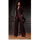 Salopeta eleganta evazata din paiete burgundy cu maneca lunga Geena 2 - jojofashion.ro